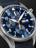 IWC Pilot's Automatic Chronograph 43mm Blue Dial Blue Calfskin Strap Watch for Men - IW377729 Authentic Buy Shop Now