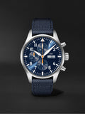 IWC Pilot's Automatic Chronograph 43mm Blue Dial Blue Calfskin Strap Watch for Men - IW377729 Authentic Buy Shop Now