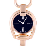 Gucci Horsebit Collection Black Dial Rose Gold Steel Strap Watch For Women - YA139507 Authentic Buy Shop Now