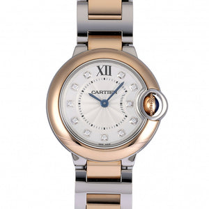 Cartier Ballon Bleu De Cartier Diamonds Silver Dial Two Tone Steel Strap Watch for Women - W3BB0026 Authentic Buy Shop Now