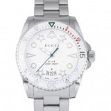 Gucci Dive Quartz White Dial Silver Steel Strap Watch For Men - YA136336 Authentic Buy Shop Now