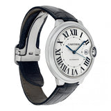 Cartier Ballon Bleu de Cartier Silver Dial Black Leather Strap Watch for Men - WSBB0026 Authentic Buy Shop Now