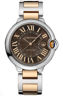 Cartier Ballon Bleu de Cartier Brown Dial Two Tone Steel Strap Watch for Men - W6920032 Authentic Buy Shop Now