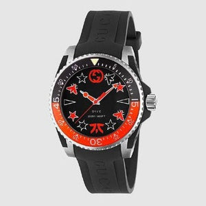 Gucci Dive Limited Edition Black Dial Black Rubber Strap Unisex Watch - YA136333 Authentic Buy Shop Now