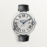 Cartier Ballon Bleu de Cartier Silver Dial Black Leather Strap Watch for Men - WSBB0026 Authentic Buy Shop Now