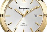 Salvatore Ferragamo F-80 Classic White Dial Brown Leather Strap Watch for Men - SFDT00819 Authentic Buy Shop Now