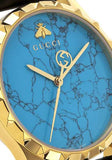 Gucci G Timeless Turquoise Blue Dial Black Leather Strap Watch For Men - YA126462 Authentic Buy Shop Now
