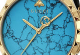 Gucci G Timeless Turquoise Blue Dial Black Leather Strap Watch For Men - YA126462 Authentic Buy Shop Now