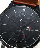 Tommy Hilfiger Hunter Black Dial Brown Leather Strap Watch for Men - 1791604 Authentic Buy Shop Now