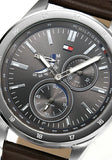 Tommy Hilfiger Austin Grey Dial Brown Leather Strap Watch for Men - 1791637 Authentic Buy Shop Now