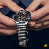 Breitling Chronomat B01 42 Six Nations Wales Red Dial Silver Steel Strap Watch for Men - AB0134A61K1A1 Authentic Buy Shop Now