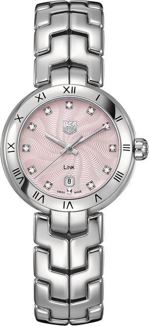 Tag Heuer Link Diamonds Pink Dial Silver Steel Strap Watch for Women - WAT1415.BA0954 Authentic Buy Shop Now