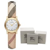 Burberry The City Diamonds Mother of Pearl Dial Brown Leather Strap Watch for Women - BU9226 Authentic Buy Shop Now