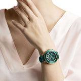Swarovski Octea Lux Chrono Emerald Green Dial Green Leather Strap Watch for Women - 5452498 Authentic Buy Shop Now