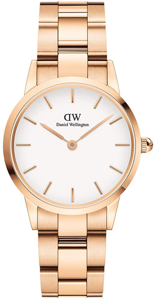 Daniel Wellington Iconic Link White Dial Rose Gold Steel Strap Watch for Women - DW00100213 Authentic Buy Shop Now
