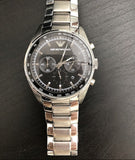 Emporio Armani Tazio Chronograph Black Dial Silver Steel Strap Watch for Men - AR5980 Authentic Buy Shop Now