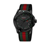 Gucci G Timeless Sport Black Dial Two Tone NATO Strap Watch For Men - YA126229 Authentic Buy Shop Now