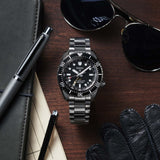 Seiko Prosprex Dark Depths GMT Automatic Black Dial Silver Steel Strap Watch For Men - SPB383J1 Authentic Buy Shop Now