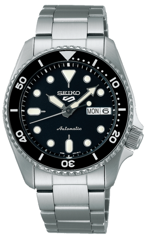 Seiko 5 Sports SKX Automatic Black Dial Silver Steel Strap Watch For Men - SRPK29K1 Authentic Buy Shop Now