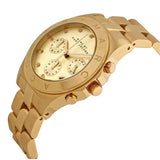 Marc Jacobs Blade Chronograph Gold Dial Gold Steel Strap Watch for Women - MBM3101 Authentic Buy Shop Now