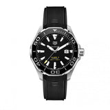 Tag Heuer Aquaracer Calibre 5 Automatic Black Dial Black Rubber Strap Watch for Men - WAY201A.FT6142 Authentic Buy Shop Now