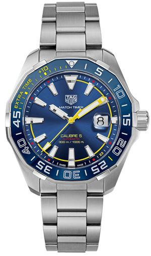 Tag Heuer Aquaracer Caliber 5 Match Timer Shinji Kagawa Edition Blue Dial Silver Steel Strap Watch for Men - WAY201H.BA0927 Authentic Buy Shop Now