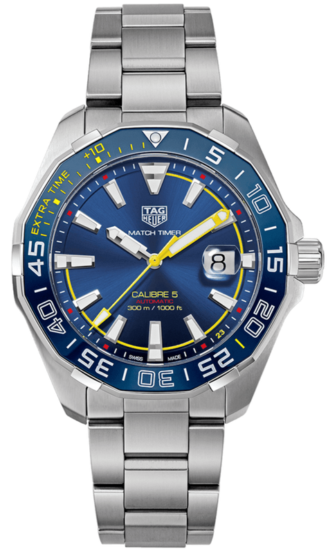 Tag Heuer Aquaracer Caliber 5 Match Timer Shinji Kagawa Edition Blue Dial Silver Steel Strap Watch for Men - WAY201H.BA0927 Authentic Buy Shop Now