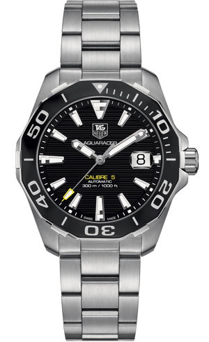 Tag Heuer Aquaracer Automatic Black Dial Silver Steel Strap Watch for Men - WAY211A.BA0928 Authentic Buy Shop Now