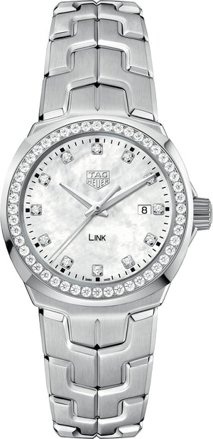 Tag Heuer Link Quartz Diamonds Mother of Pearl Dial Silver Steel Strap Watch for Women - WBC1316.BA0600 Authentic Buy Shop Now