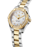 Tag Heuer Aquaracer Diamonds Mother of Pearl Dial Two Tone Steel Strap Watch for Women - WBD1421.BB0321 Authentic Buy Shop Now