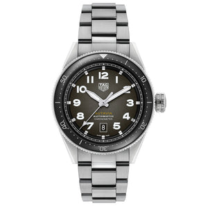 Tag Heuer Autavia Automatic Grey Dial Silver Steel Strap Watch for Men - WBE5114.EB0173 Authentic Buy Shop Now