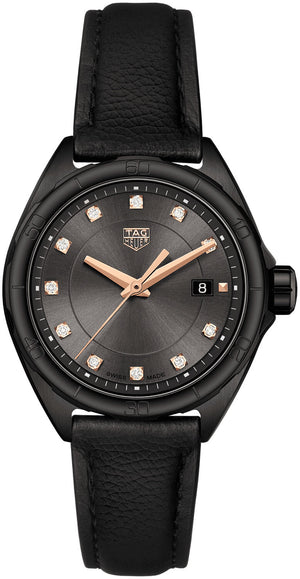 Tag Heuer Formula 1 Diamonds Black Dial Black Leather Strap Watch for Women - WBJ1417.FC8234 Authentic Buy Shop Now