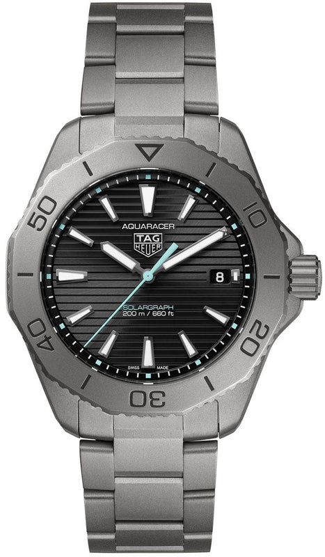 Tag Heuer Aquaracer Professional 200 Solargraph Quartz Black Dial Silver Steel Strap Watch for Men - WBP1180.BF0000 Authentic Buy Shop Now