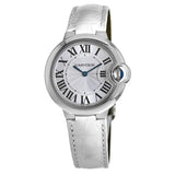 Cartier Ballon Bleu De Cartier Silver Dial White Leather Strap Watch for Women - W6920086 Authentic Buy Shop Now