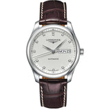 Longines Master Collection Automatic 38.5mm Silver Diamond Dial Brown Leather Strap Watch for Men - L2.755.4.77.3 Authentic Buy Shop Now