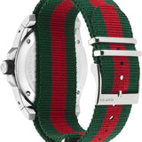 Gucci Dive Black Dial Red & Green Nylon Strap Watch For Men - YA136209 Authentic Buy Shop Now