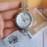 Michael Kors Cinthia White Mother of Pearl Dial Silver Steel Strap Watch for Women for Women - MK3641 Authentic Buy Shop Now