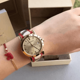 Burberry The City Champagne Dial Leather Strap Watch for Women - BU9139 Authentic Buy Shop Now