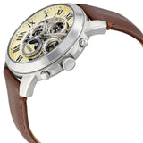 Fossil Grant Automatic White Dial Brown Leather Strap Watch for Men - ME3027 Authentic Buy Shop Now