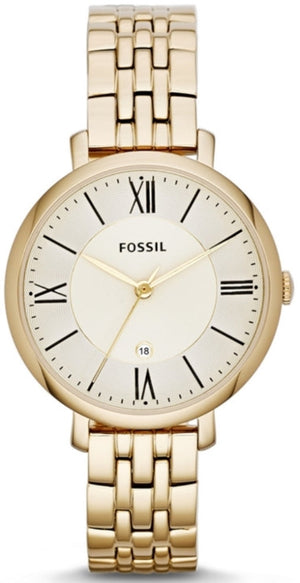 Fossil Jacqueline White Dial Gold Steel Strap Watch for Women - ES3434 Authentic Buy Shop Now