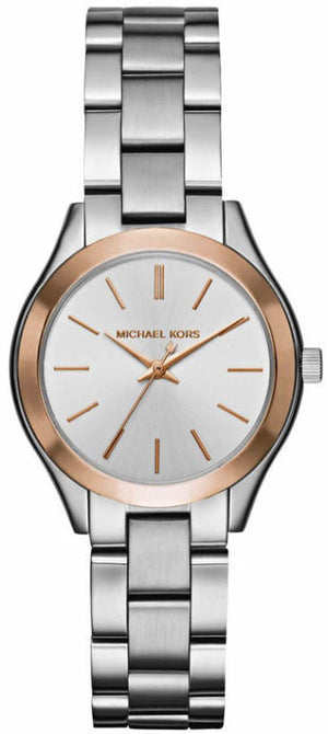 Michael Kors Mini Slim Runway Silver Dial Silver Steel Strap Watch for Women - MK3514 Authentic Buy Shop Now