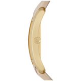 Burberry Pioneer Gold Dial Haymarket Beige Leather Strap Watch for Women - BU9509 Authentic Buy Shop Now