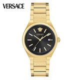 Versace V-Auria Quartz Black Dial Gold Steel Strap Watch for Men - VE0F00525 Authentic Buy Shop Now