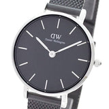 Daniel Wellington Petite Ashfield Black Dial Black Mesh Strap Watch For Women - DW00100246 Authentic Buy Shop Now