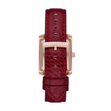 Michael Kors Emery Quartz Diamonds Silver Dial Red Leather Strap Watch For Women - MK4689 Authentic Buy Shop Now