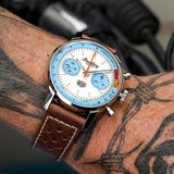 Breitling Top Time Deus Limited Edition White Dial Brown Leather Strap Watch for Men - A233112A1A1X1 Authentic Buy Shop Now