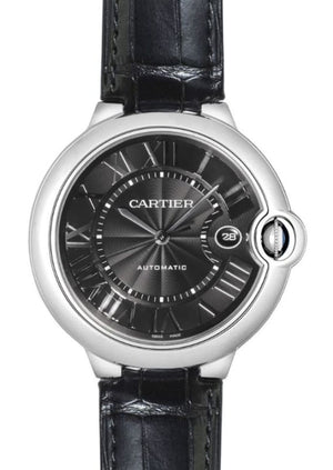 Cartier Ballon Bleu De Cartier Black Dial Black Leather Strap Watch for Men - WSBB0003 Authentic Buy Shop Now