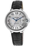 Cartier Ballon Bleu de Cartier Silver Dial Black Leather Strap Watch for Men - WSBB0026 Authentic Buy Shop Now