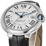 Cartier Ballon Bleu de Cartier Silver Dial Black Leather Strap Watch for Men - WSBB0026 Authentic Buy Shop Now