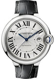 Cartier Ballon Bleu de Cartier Silver Dial Black Leather Strap Watch for Men - WSBB0026 Authentic Buy Shop Now